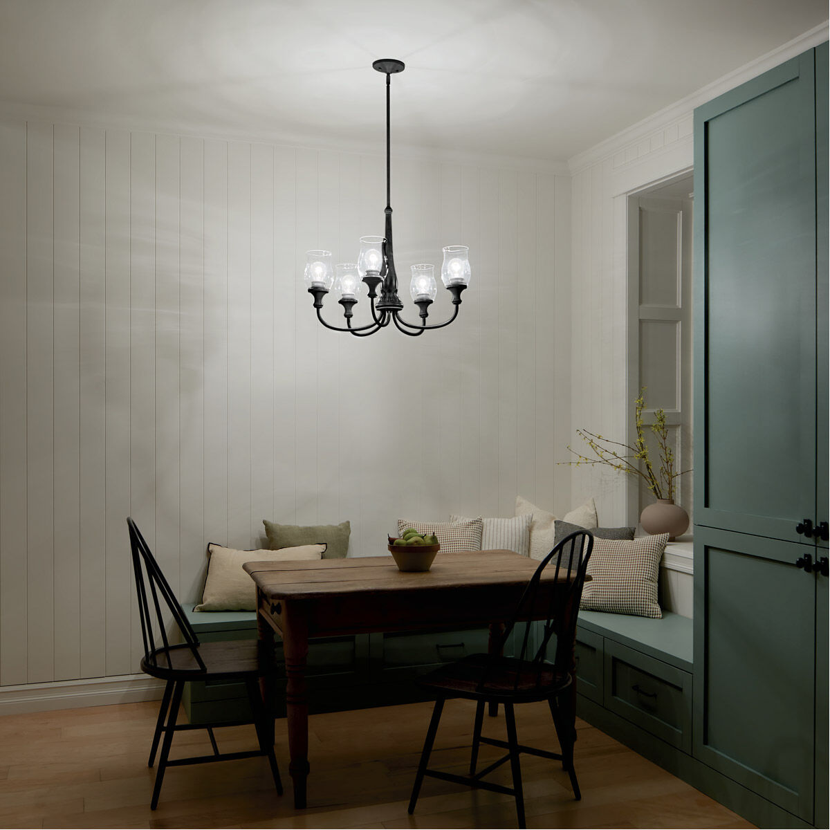 Homestead Melis 5 Light 27 inch Black Chandelier Ceiling Light, Melis